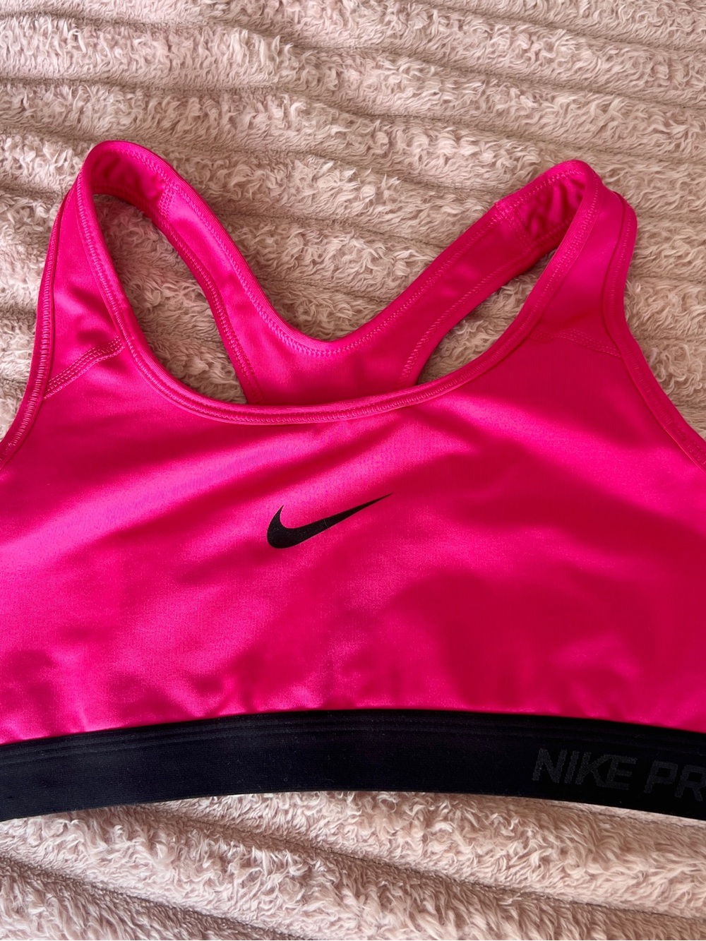 Nike Women’s Magenta Sports Bra with Black Elastic Band - Picture 2 of 5